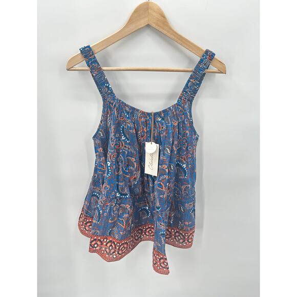 CLEOBELLA NWT Daya Organic Cotton Sleeveless Tank Top in Lazuli Blue // S - Picture 6 of 14